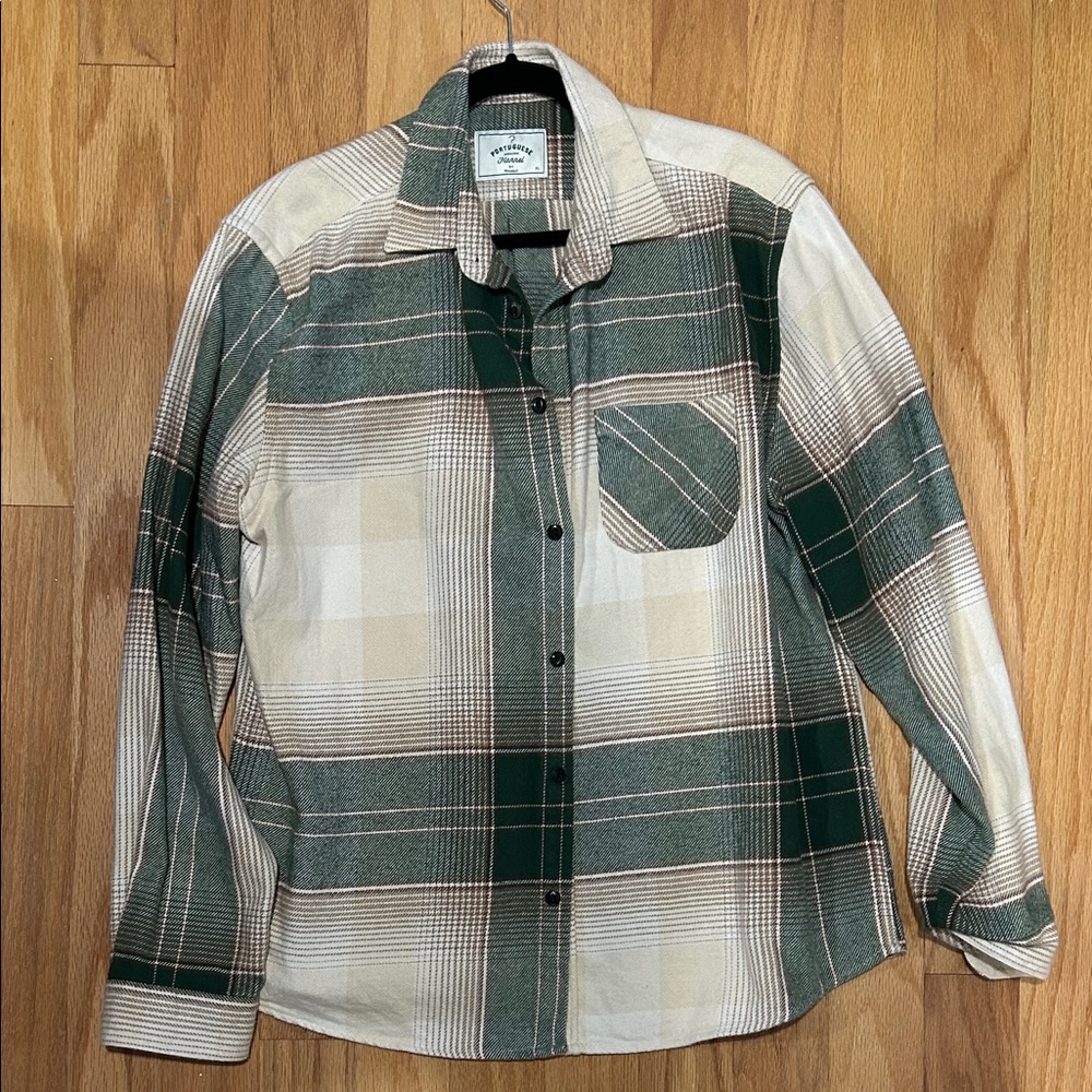 Portuguese Green and Cream Soft Flannel